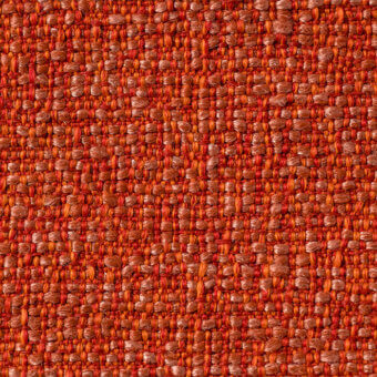 Woven fabric texture, reddish-brown and terracotta tones, irregular multi-directional weave with raised nubby yarns, Lapalma Sorrento 300 sample.