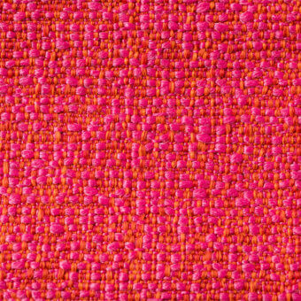 Woven fabric texture, pink and orange tones, irregular grid pattern with nubby fibers; lapalma Sorrento 903 textile sample closeup.