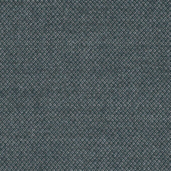Teal woven fabric sample features a grid of rounded shapes in off-white, identified as “Fiord 971” by Lapalma & Kvadrat collaboration.