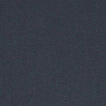 Teal woven fabric texture features vertical ribs, heathered tones, and muted plum flecks; likely wool-blend, labeled “Fiord 981” by Kvadrat.