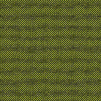 Hallingdal 65 Kvadrat fabric sample, green woven texture, circular pattern with gray threads, matte finish, Lapalma label visible.