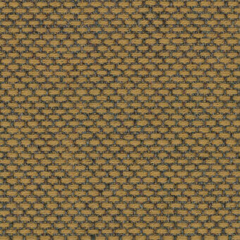 Geometric wool fabric texture, muted mustard yellow and gray, dense openwork weave with visible knots and a matte finish.