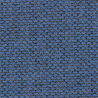 Kvadrat re wool fabric, medium blue with gray threads, geometric rectangular weave texture, matte finish, dense construction.
