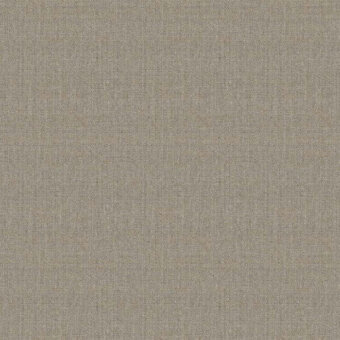 Taupe linen-like fabric sample displays a dense, uniform weave with subtle heathering and a slightly rough texture; studio lighting, neutral background.