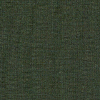 Dark green Kvadrat Remix fabric sample displaying a matte, tightly woven texture with subtle tonal variations and printed label details.