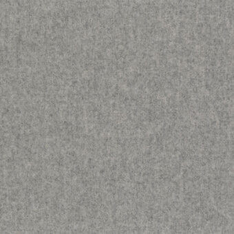 Divina Melange Kvadrat fabric sample, muted gray, dense speckled texture with short pile, studio lighting, material identifier label.