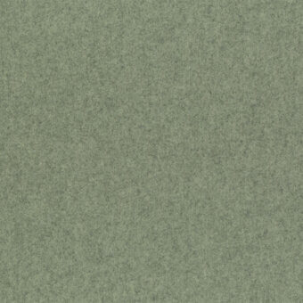 Divina Melange fabric swatch, grayish-green woven texture, granular matte finish, kvadrat label detail visible.