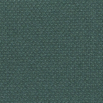 Steelcut Kvadrat fabric sample, teal-green woven texture, dense short fibers, matte finish, durable upholstery material.
