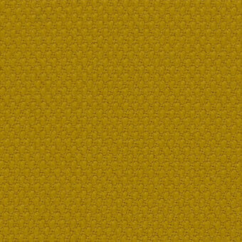 Steelcut Kvadrat fabric sample, mustard yellow, dense circular perforations; Lapalma collaboration, textured woven construction for upholstery.