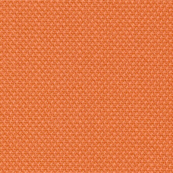Steelcut Kvadrat fabric sample, muted orange, dense weave with repeating circular nodes in a grid pattern, matte finish.