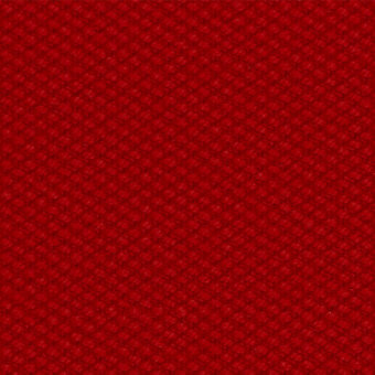 Red Steelcut3 545 fabric texture displays a dense, looped weave with a granular appearance and consistent saturated color throughout the frame.