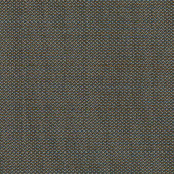 Steelcut Trio Kvadrat fabric sample displays a dense, gray woven texture with speckled beige, brown, and blue tones in a circular pattern.