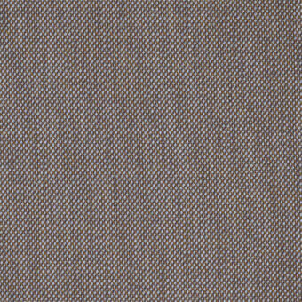 Steelcut Trio Kvadrat fabric sample, muted gray with brown and blue threads, dense twill weave texture.