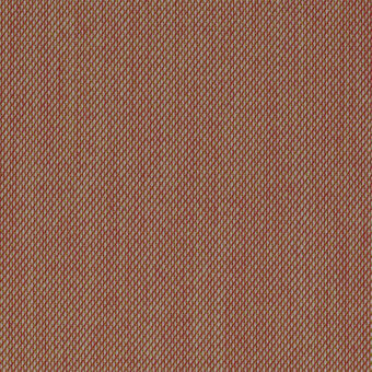 Terracotta open-mesh fabric with diamond grid pattern, woven beige threads, uniform density, subtle sheen, identified as Steelcut Trio by Kvadrat.