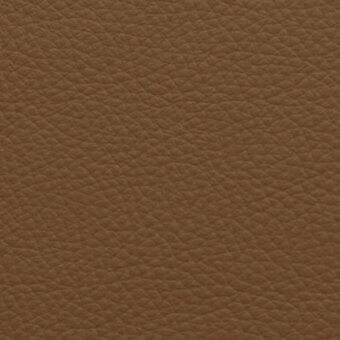 Brown leather texture with a granular, pebbled grain and matte finish, displaying warm teak-toned color variations for a soft, durable appearance.