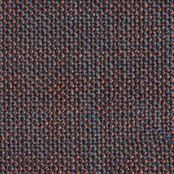 Teal and brown woven fabric sample, dense texture, regular pattern, MDF Italia collection, “taiga” r603 col. 71, compact yarn structure.