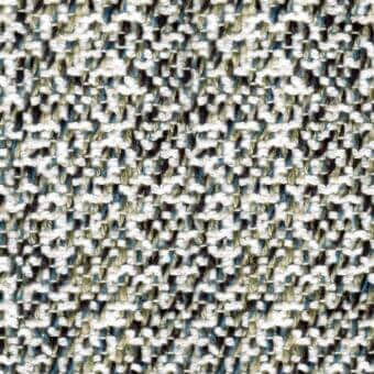 MDF Italia dune fabric, white blue tweed, R359 col. 428.034, dense woven texture with speckled blue, black, olive threads.