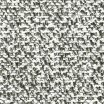 White and medium grey speckled fabric texture, tight irregular weave with raised fibers, matte finish, MDF Italia “dune” R361 col. 428.039.