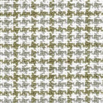 Woven fabric swatch with irregular white and light grey pattern in horizontal bands, displaying a dense, textured, slightly pixelated composition.