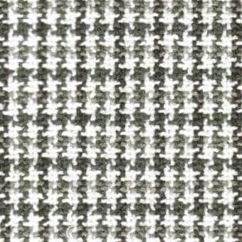 MDF Italia William fabric sample, white and medium grey woven textile, dense four-pointed star pattern, color R376 col. 423.091.