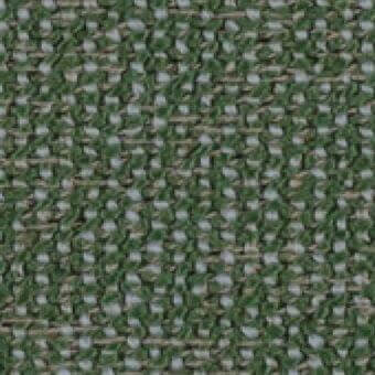Woven fabric sample, olive green and gray, dense grid pattern with visible knots; MDF Italia delta r698 col.80 collection.