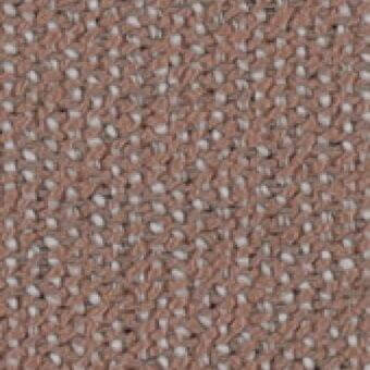 Terracotta fabric sample with open weave construction, featuring off-white threads in a geometric pattern and a matte finish.