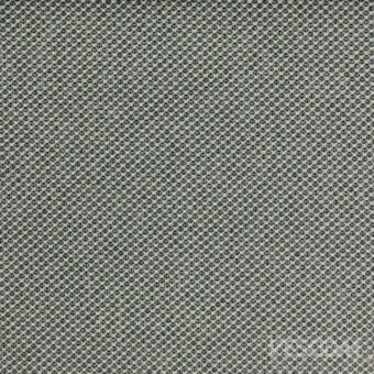 Norfolk Vescom fabric sample, light gray and black circular pattern, woven texture, grid arrangement, miniforms collection.