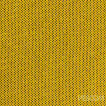 Electric yellow Vescom Wilson fabric sample, plain weave texture, uniform matte surface with grid pattern, manufacturer watermark visible.