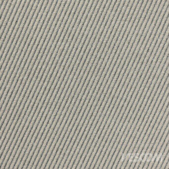 Light grey woven fabric texture, diagonally striped with raised threads, matte finish; “harding grigio chiaro” from Miniforms Vescom collection.