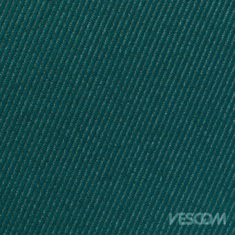 Petrolio blue-green Vescom Harding fabric texture with diagonal ribbing, matte finish, and dense weave for upholstery applications.