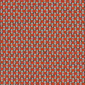 Woven textile pattern, lampone raspberry and gray, rectangular grid with coarse texture; Moore fabric by Vescom, Miniforms collection.