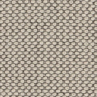 Woven fabric texture, light beige and dark gray, repeating rounded node grid pattern, tight structured weave, Maharam merit 23 sale e pepe.