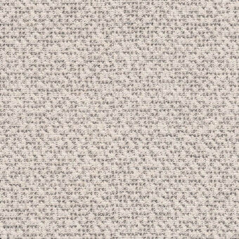 Beige fabric sample with horizontal stripe pattern, speckled with gray flecks, displaying a dense, nubby weave and subtle tonal variations.