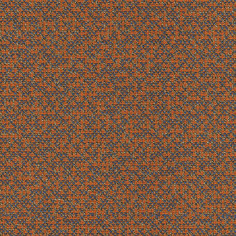 Irregular orange texture with dark blue and gray accents, dense woven pattern, granular visual structure, no discernible motif.