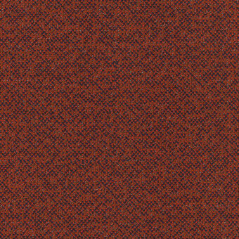 Woven fabric sample, reddish-brown and navy blue, dense speckled texture with looped construction; “mica 33 indio” label visible.