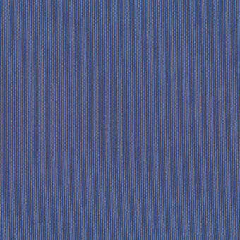 Kvadrat Suunta 742 Iris fabric texture, deep blue vertical rib pattern with beige lines, smooth sheen, uniform composition.