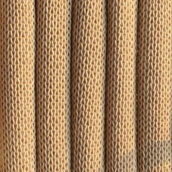 Beige rope cord texture with a ribbed linear pattern, displaying a Moroso fabric label: Mathilda rope ACR01, tightly woven and uniformly spaced.