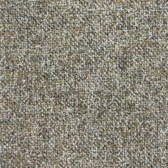 Moroso Caleido fabric sample, gray-beige speckled weave, tight irregular texture, Dolomite 400 colorway, textile identification text visible.