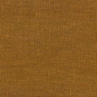 Sienna fabric sample with a square grid texture, woven construction, and a visible “moroso capri col. sienna” label, studio lighting.