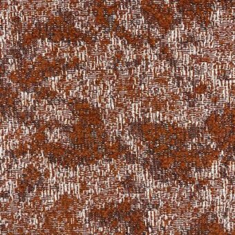 Moroso Nembro fabric sample, textured weave, burnt orange and cream, irregular grid pattern with nubby surface, color Ember, A7051.
