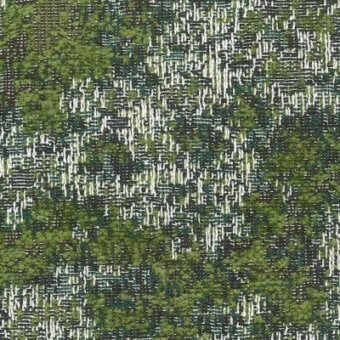 Moroso Nembro fabric, Grass (A7181-Q), displays a dense, mottled green pattern with off-white lines and a textured, looped weave.