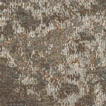 Moroso Nembro fabric sample, walnut color, displays a mottled neutral pattern with gray, brown, and beige tones and a coarse weave.