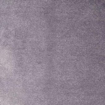 Lilac fabric sample with granular texture, directional weave, and subtle gradient, displaying “moroso roxana cs 1716 lilac – q” label against gray.