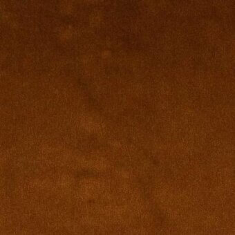 Moroso fabric sample, rust brown velvet texture, mottled surface with text “roxana cs 30 rust – q” visible in corner.