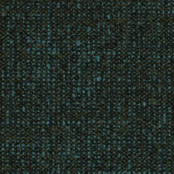 Moroso Bhaluka 71 Acqua fabric sample, teal and dark brown woven texture with granular, speckled pattern and matte finish.