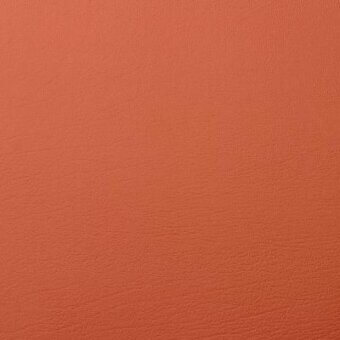 Boltaflex fabric sample, burnt orange polyurethane textile, with a consistent matte finish and subtle pebbled texture.