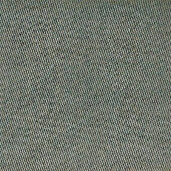 Stone grey fabric texture, diagonally ribbed weave, heathered effect, medium weight, with printed fabric identification text at the bottom edge.
