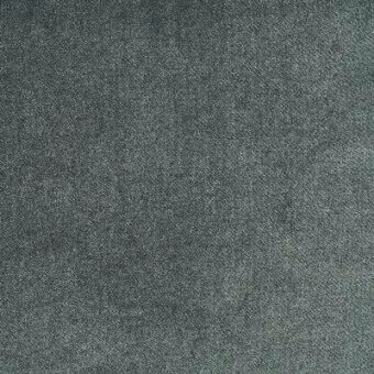 Moroso fabric sample, pewter gray, densely woven texture with granular surface and matte finish; label reads “Fox 097 pewter – A7008.”