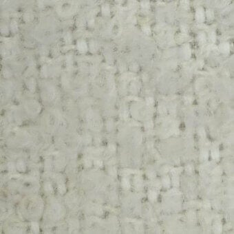 Woven fabric texture, off-white color, irregular looped yarn with a matte finish and nubby surface, sample labeled “gorky col snow”.