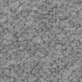 Steel grey looped pile texture with subtle tonal variations, creating a dense, uniform, and plush fabric surface with uneven loop heights.